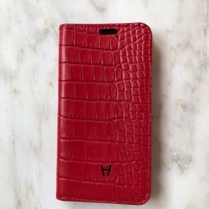 Hadoro Red w/blk Alligator iPhone X/Xs Folio Case